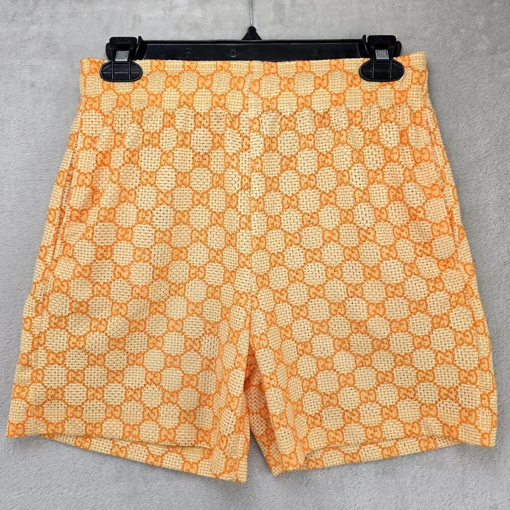 Bravest Studios Mesh Shorts Mens Small GG Orange AOP All Over Print Mesh